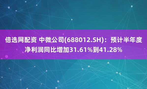 倍选网配资 中微公司(688012.SH):预计半年度净利润同比增加31.61%到41.28%